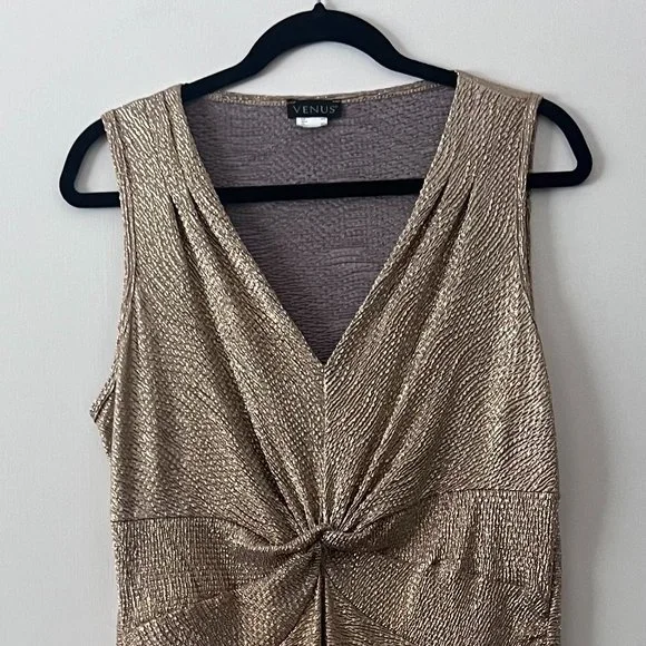 venus gold dress Gold Venus Wet Look Dress main image 0
